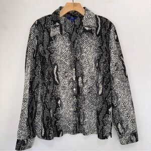 Tabi Snake Print Sequined Slinky Long Sleeve Top Xlarge